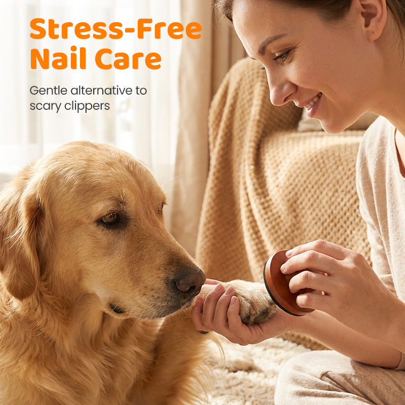 Wooden Pet Nail File with Replaceable Pads Gentle Paw Grooming Tool