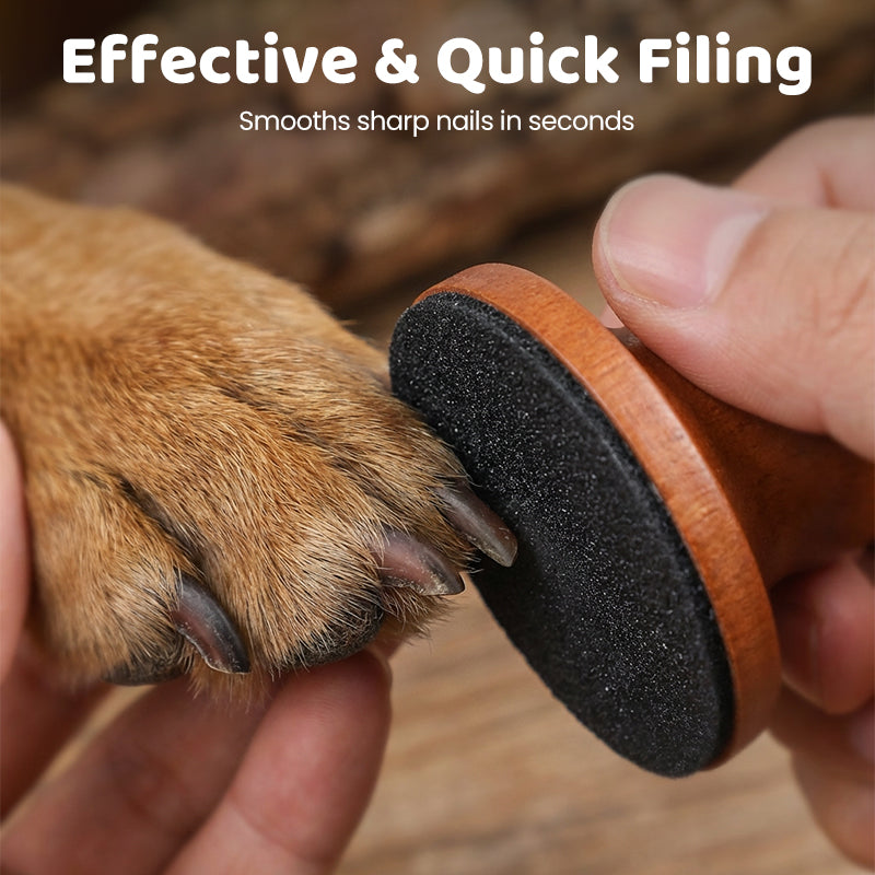 Wooden Pet Nail File with Replaceable Pads Gentle Paw Grooming Tool