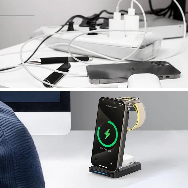3-in-1 Foldable Magnetic Wireless Charging Station