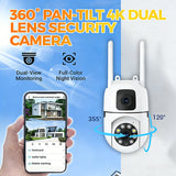 360° Pan & Tilt 4K Dual Lens Outdoor Security Camera