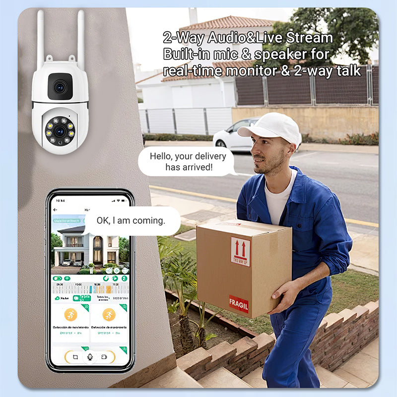 360° Pan & Tilt 4K Dual Lens Outdoor Security Camera