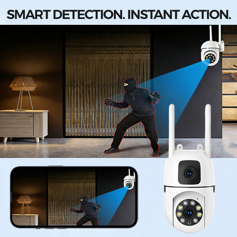 360° Pan & Tilt 4K Dual Lens Outdoor Security Camera