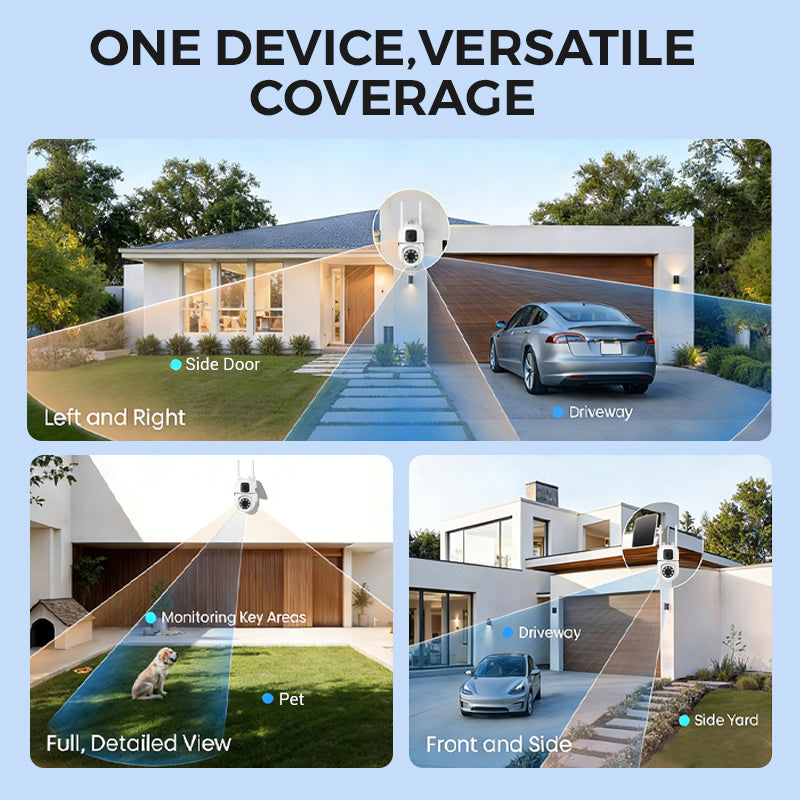 360° Pan & Tilt 4K Dual Lens Outdoor Security Camera