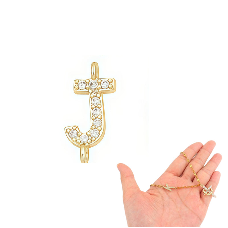 Dainty Petal Chain Necklace with Initial Charm