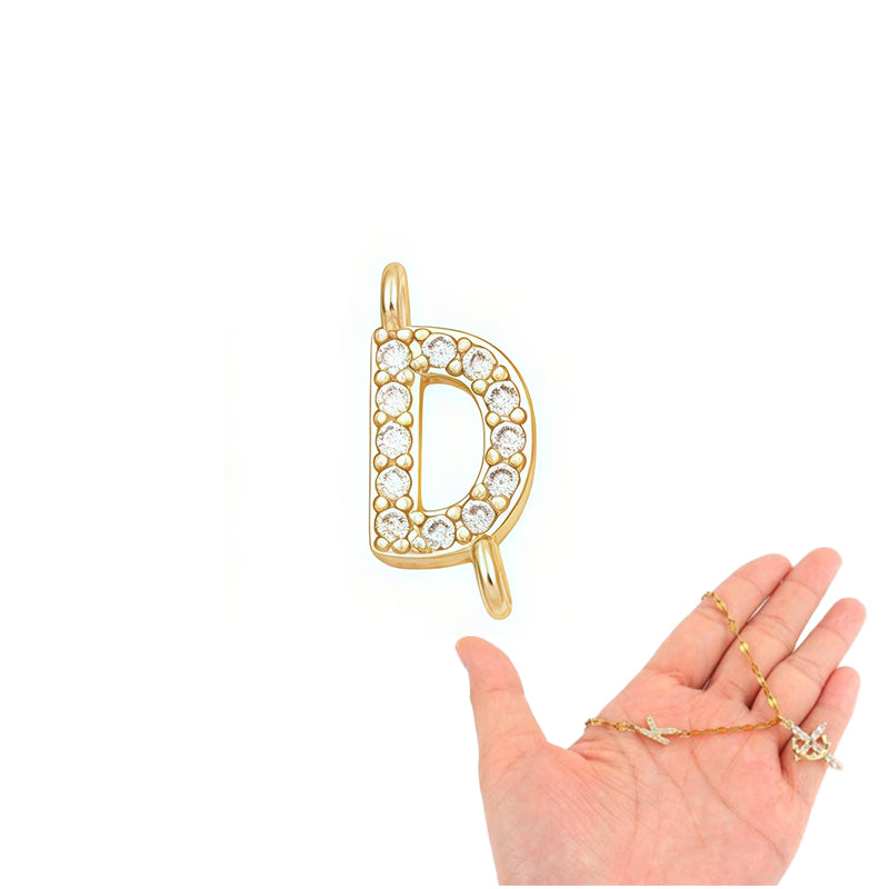 Dainty Petal Chain Necklace with Initial Charm