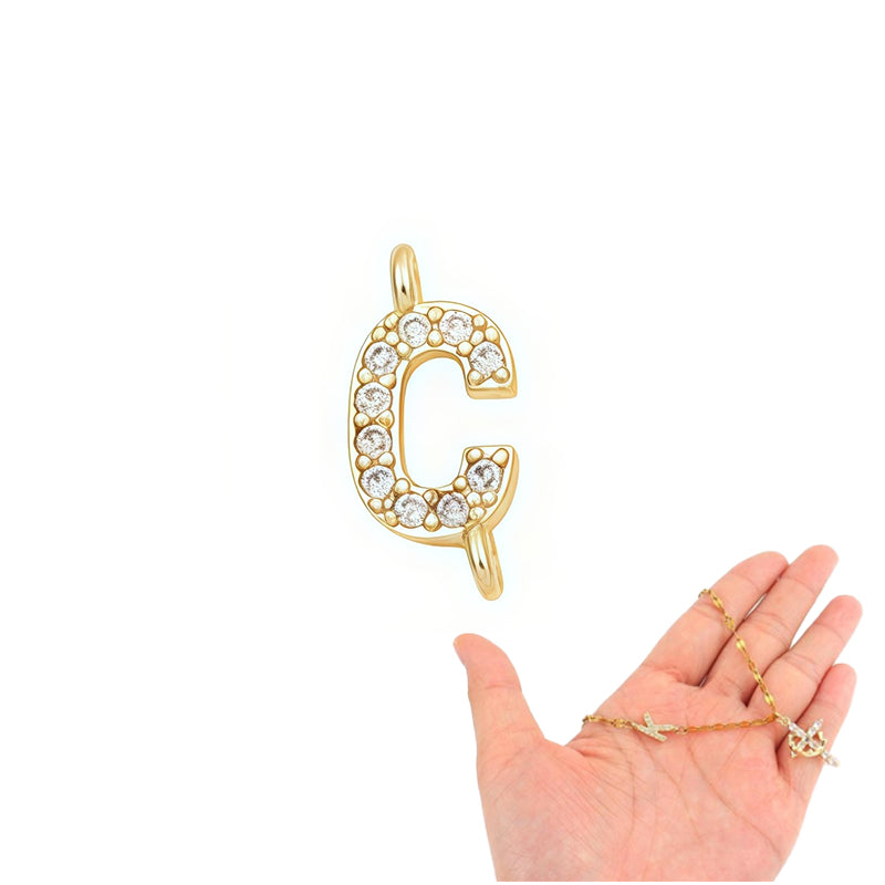 Dainty Petal Chain Necklace with Initial Charm