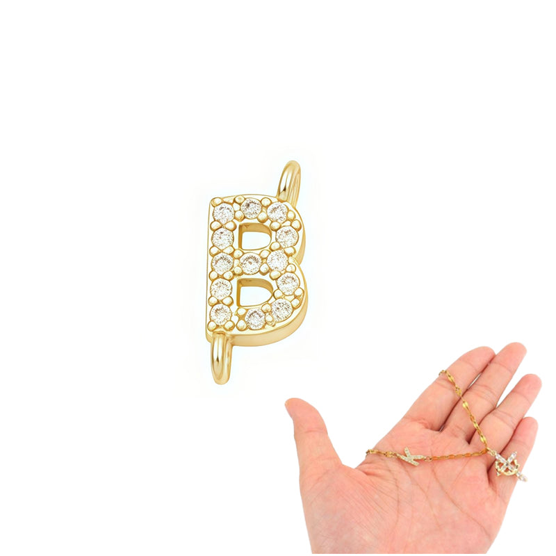 Dainty Petal Chain Necklace with Initial Charm