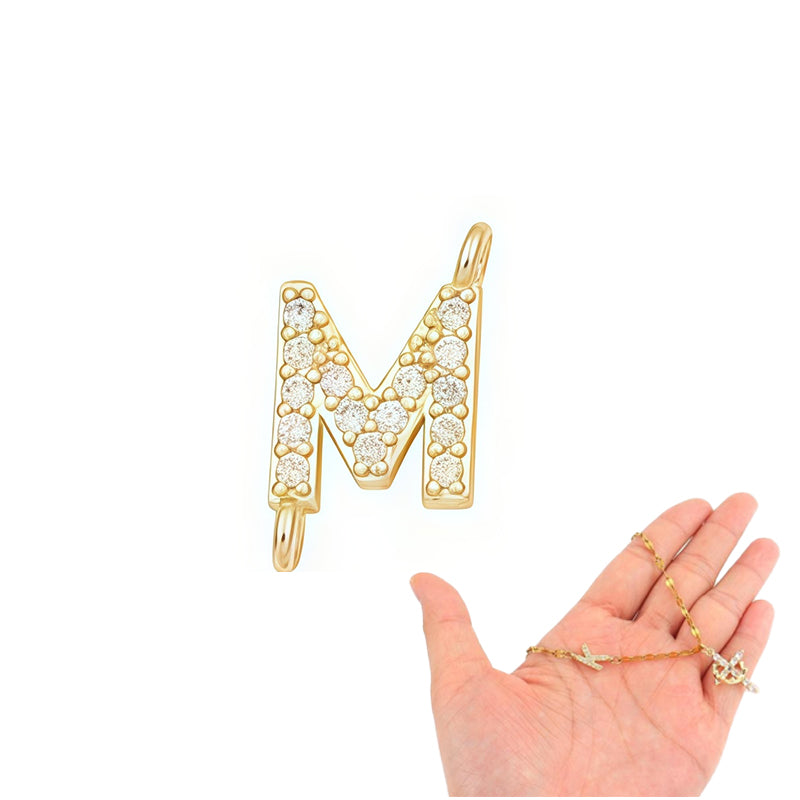 Dainty Petal Chain Necklace with Initial Charm