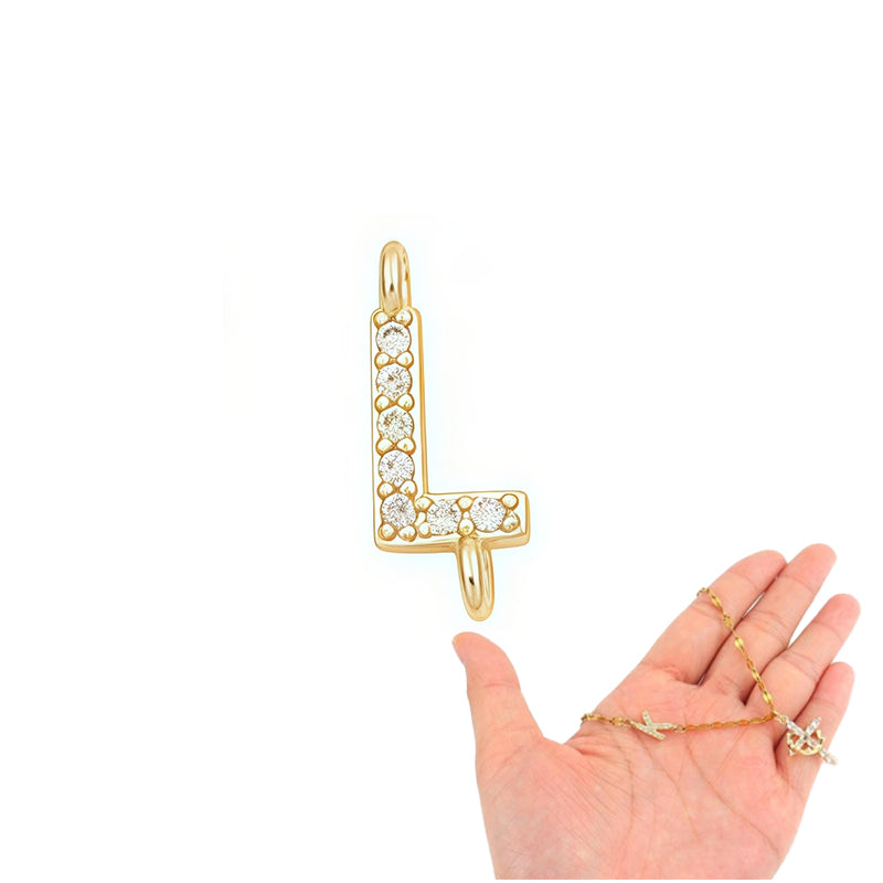 Dainty Petal Chain Necklace with Initial Charm