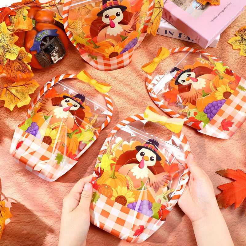 Easter Plastic Candy Gift Bags with Handle Bunny Chick Pattern
