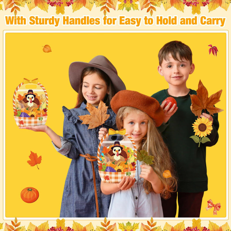 Easter Plastic Candy Gift Bags with Handle Bunny Chick Pattern