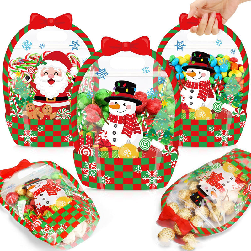 Easter Plastic Candy Gift Bags with Handle Bunny Chick Pattern