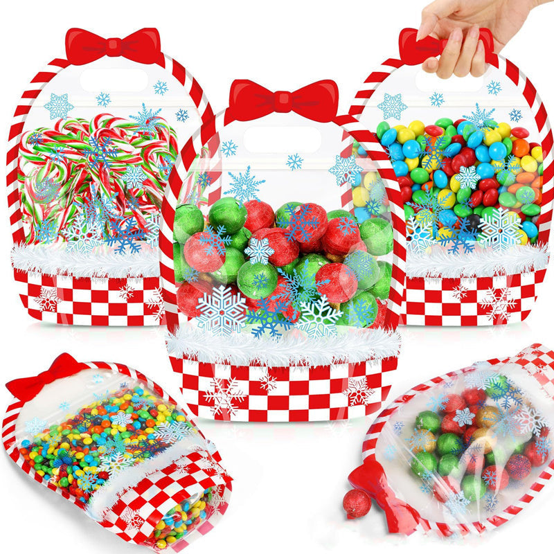 Easter Plastic Candy Gift Bags with Handle Bunny Chick Pattern