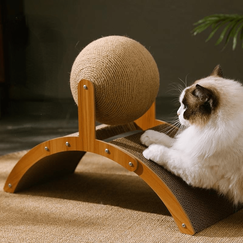 Natural Sisal Cat Scratching Ball with Cardboard Pad
