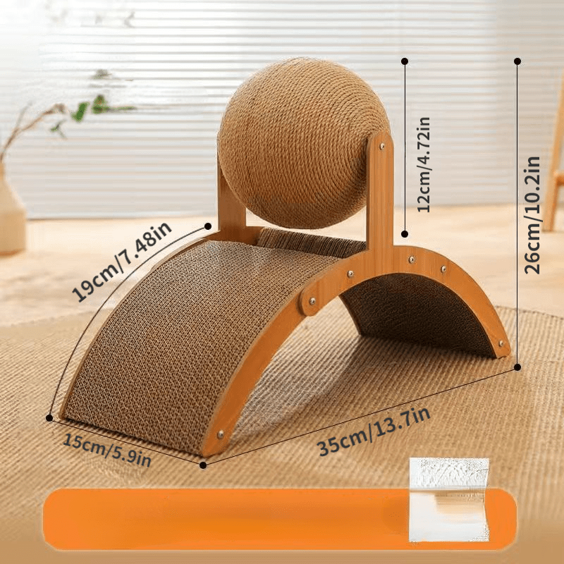 Natural Sisal Cat Scratching Ball with Cardboard Pad