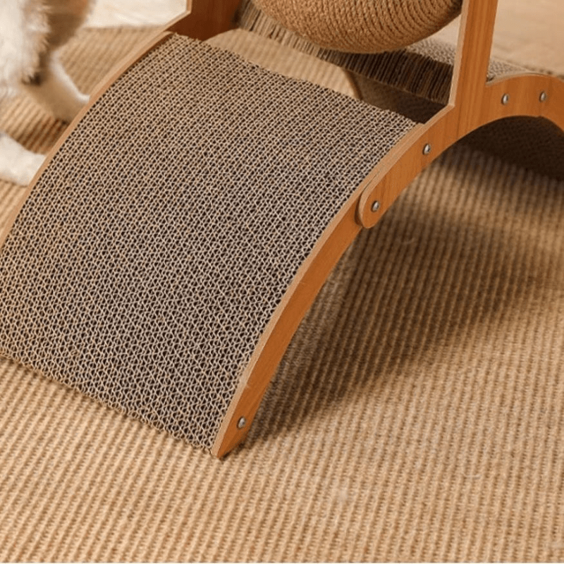 Natural Sisal Cat Scratching Ball with Cardboard Pad
