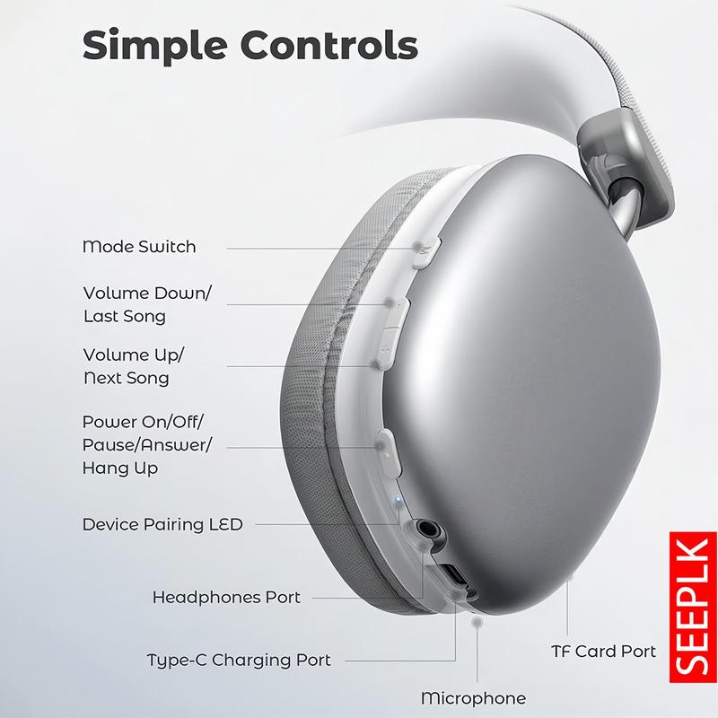 Wireless Bluetooth Headphones with 40-Hour Playtime & 360° Sound