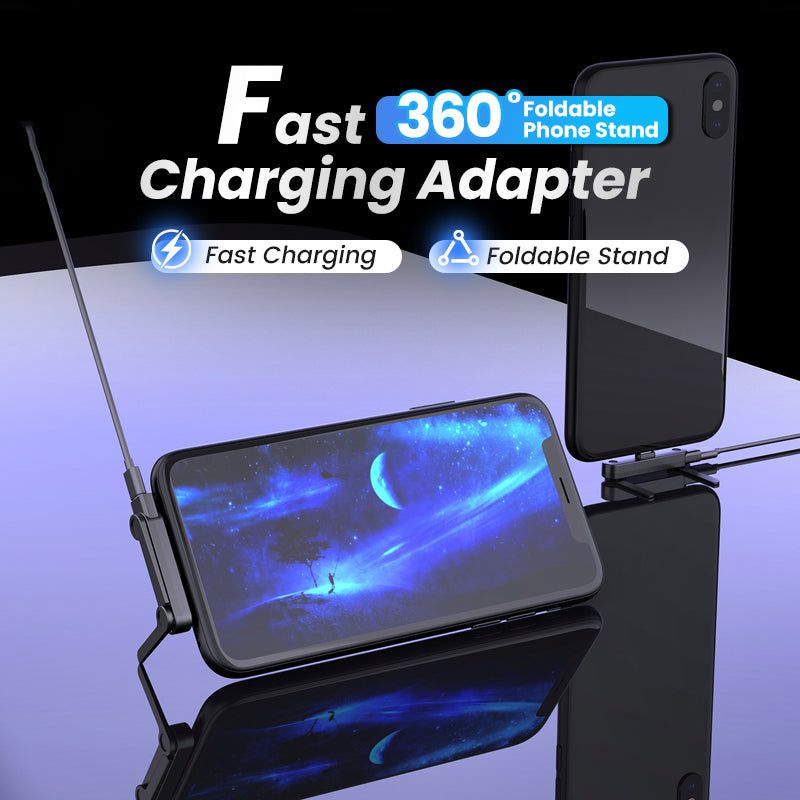 240W Fast Charging Adapter with 360° Foldable Phone Stand