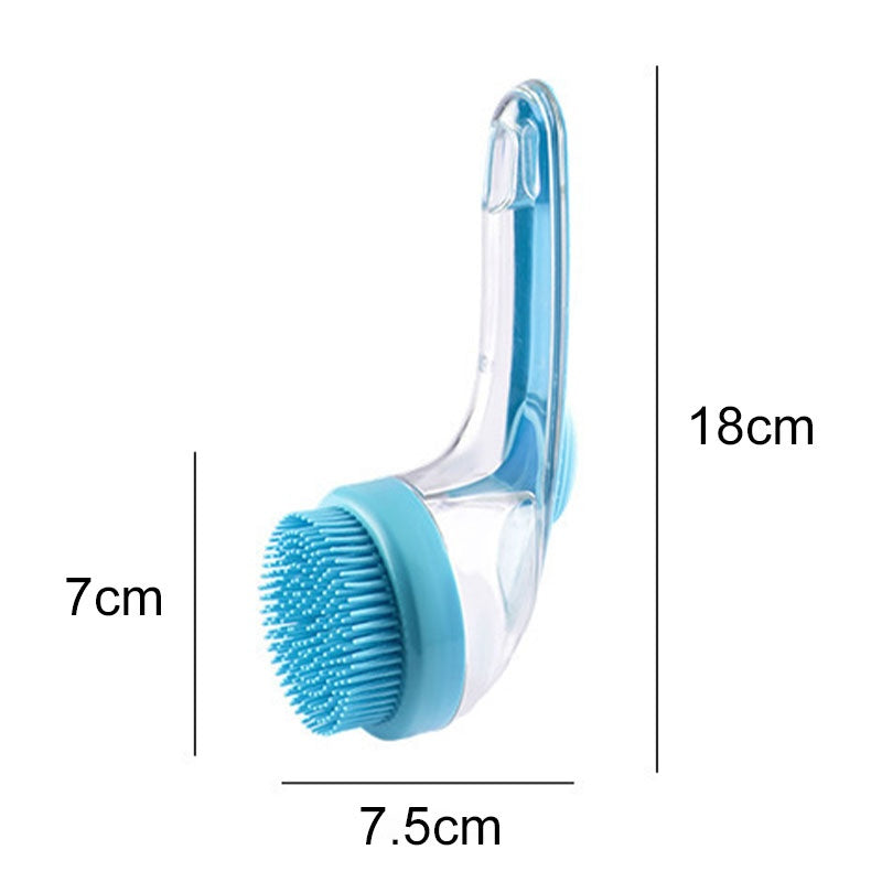 Pet Bath Brush with Long Handle & Shampoo Dispenser