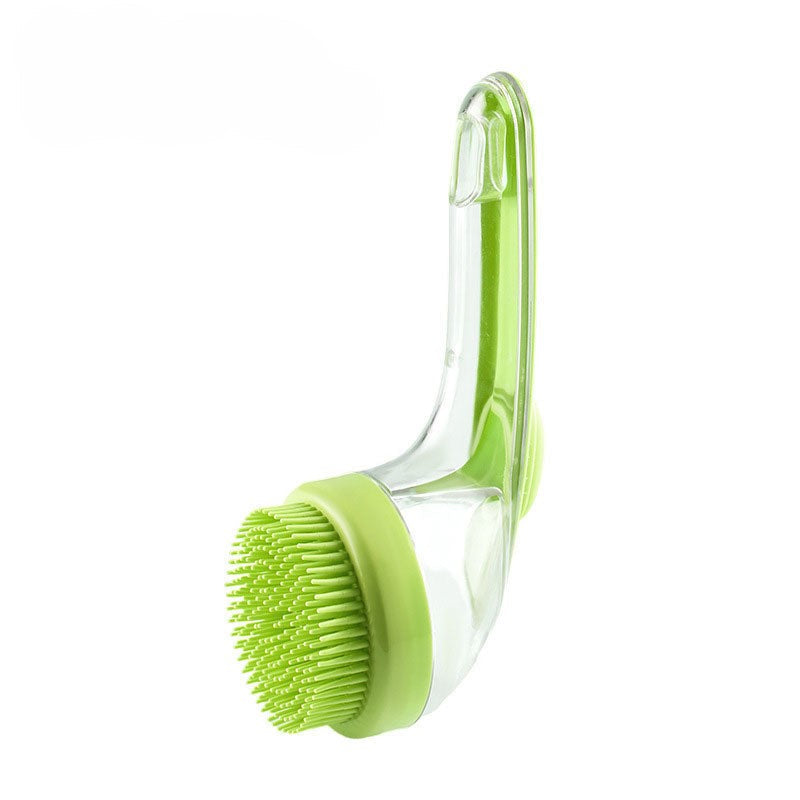 Pet Bath Brush with Long Handle & Shampoo Dispenser