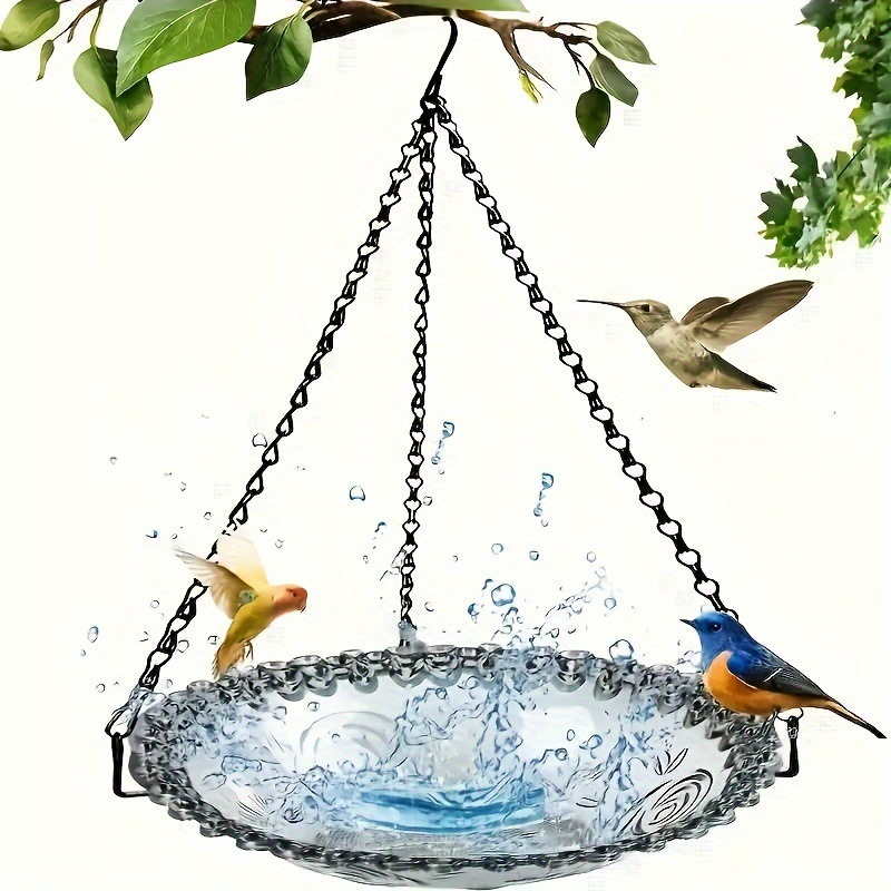 Vintage-Style Hanging Bird Feeder with Bath