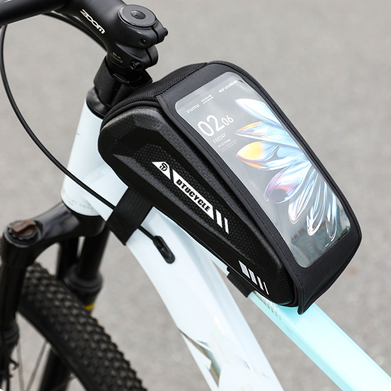 Water-Resistant Large Capacity Bicycle Top Tube Bag with Phone Pouch
