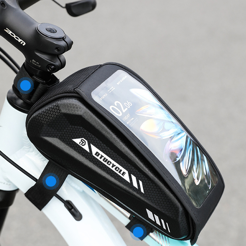 Water-Resistant Large Capacity Bicycle Top Tube Bag with Phone Pouch
