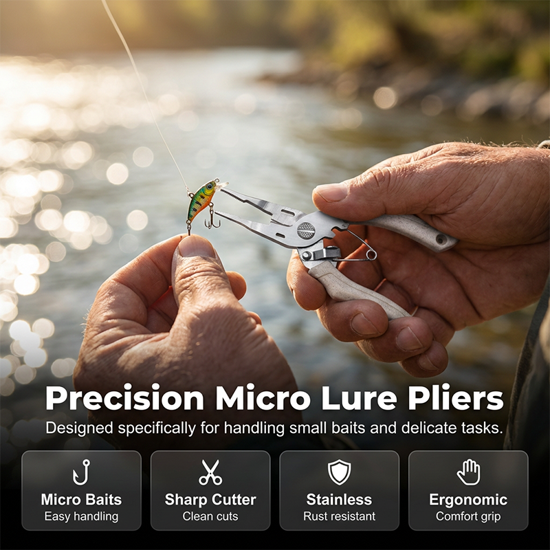 Stainless Steel Spring-Loaded Micro Fishing Pliers