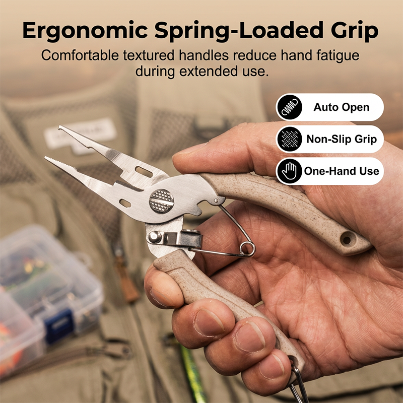 Stainless Steel Spring-Loaded Micro Fishing Pliers