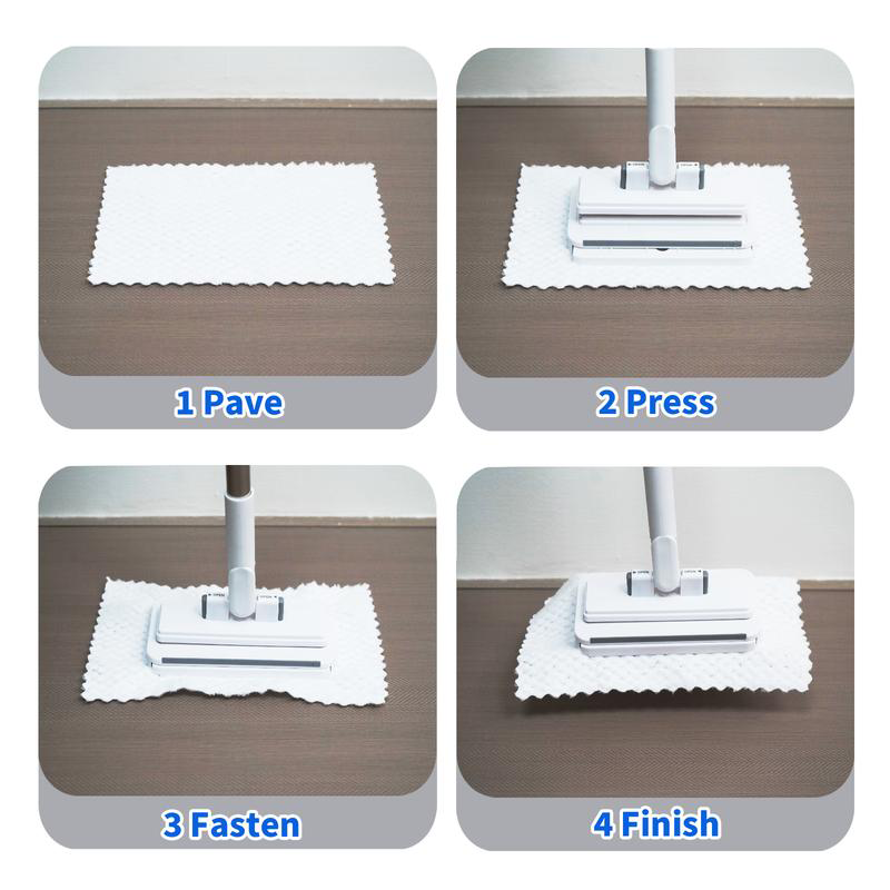Hands-Free Flat Mop with Shark-Tooth Grip and Telescopic Pole