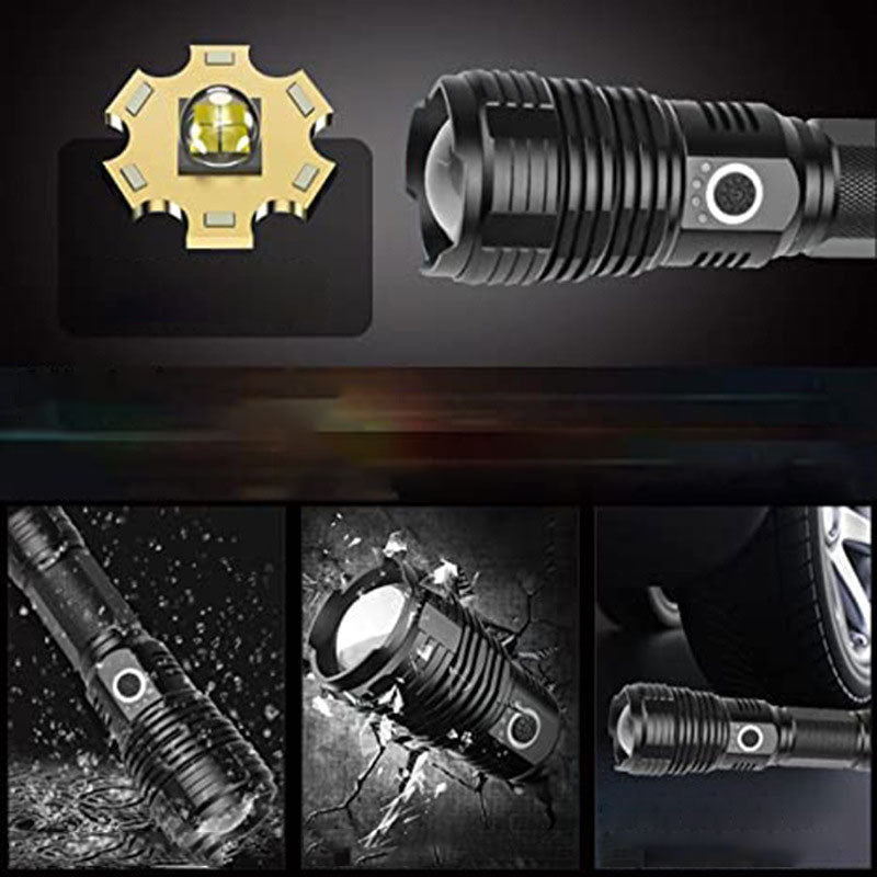 25W XHP70 Rechargeable Waterproof Zoom Flashlight