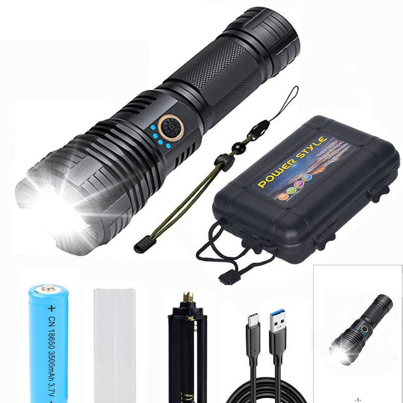 25W XHP70 Rechargeable Waterproof Zoom Flashlight
