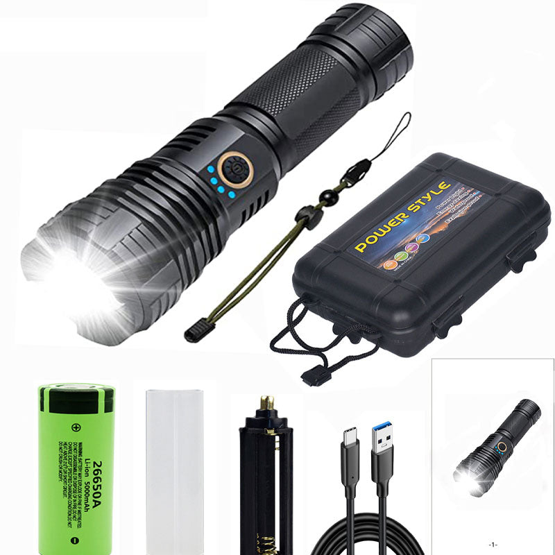 25W XHP70 Rechargeable Waterproof Zoom Flashlight