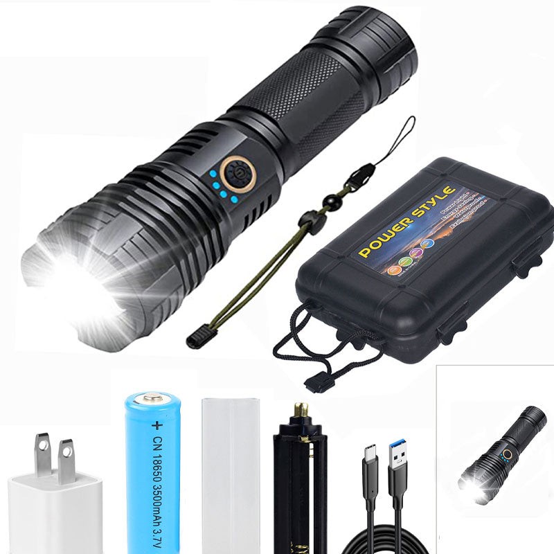 25W XHP70 Rechargeable Waterproof Zoom Flashlight