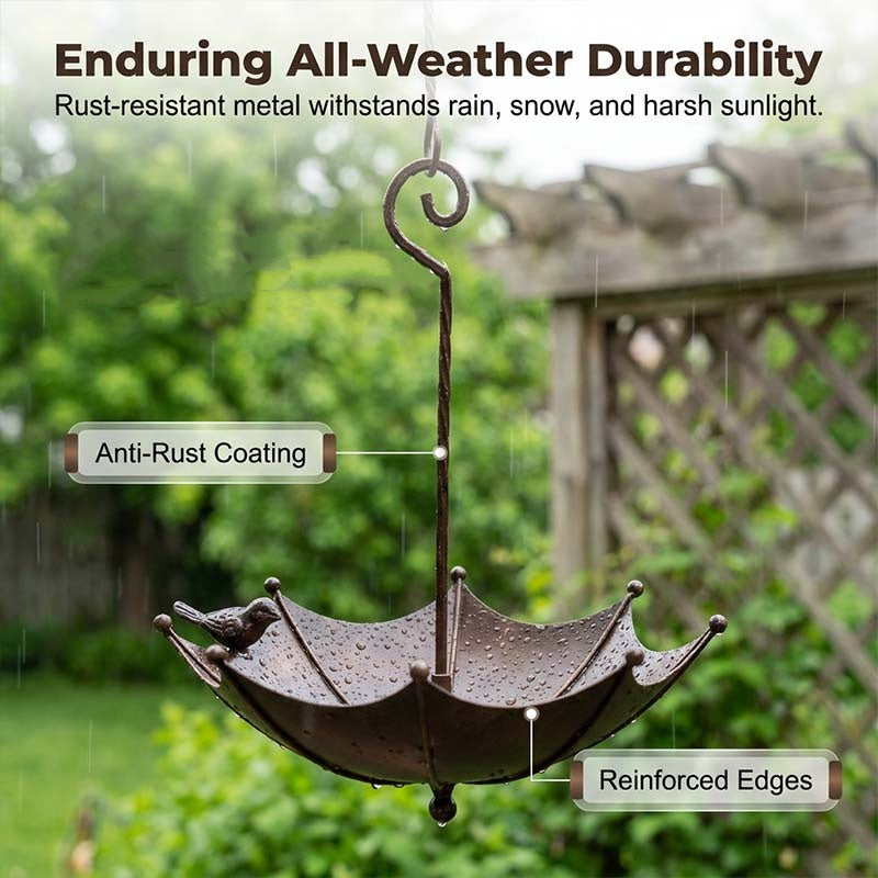 2-in-1 Umbrella Bird Feeder and Bath