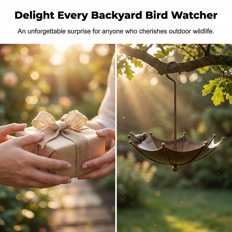 2-in-1 Umbrella Bird Feeder and Bath