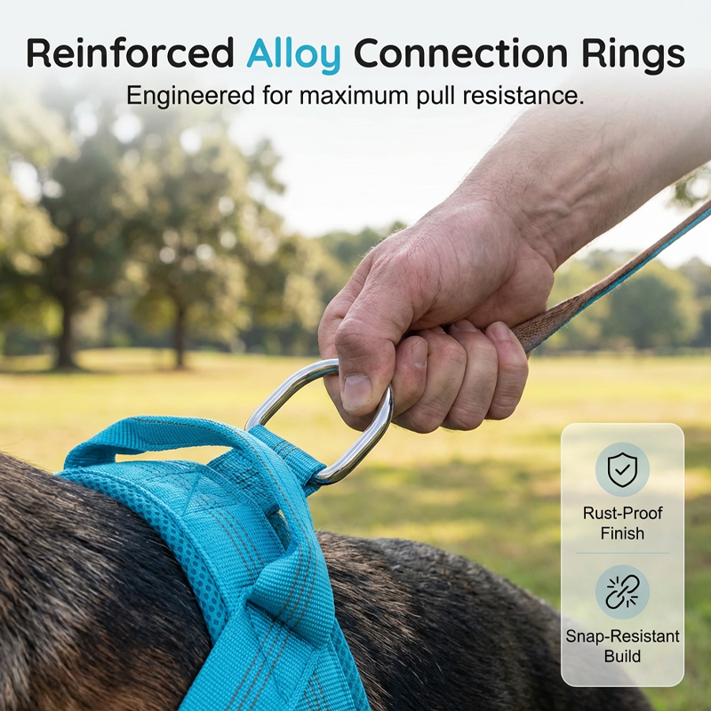 Easy On-Off Padded Dog Harness with No-Pull Design & Breathable Mesh