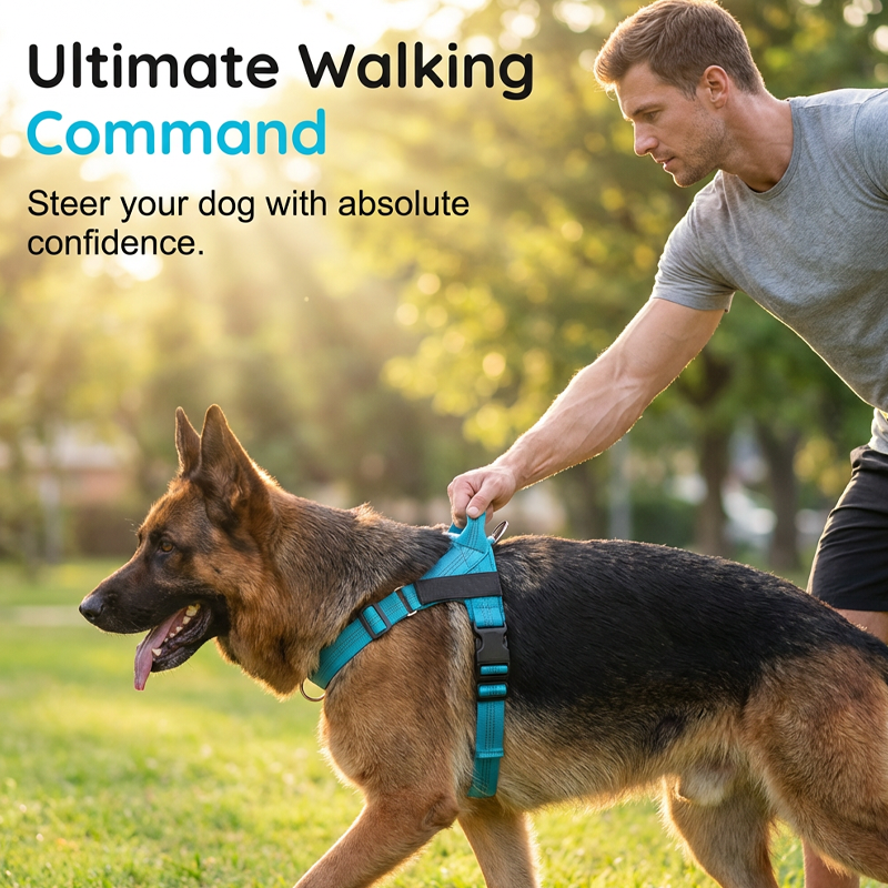 Easy On-Off Padded Dog Harness with No-Pull Design & Breathable Mesh