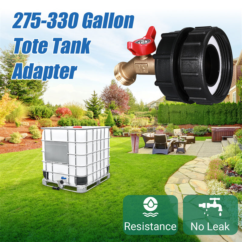 IBC Tote Tank Adapter with Brass Ball Valve