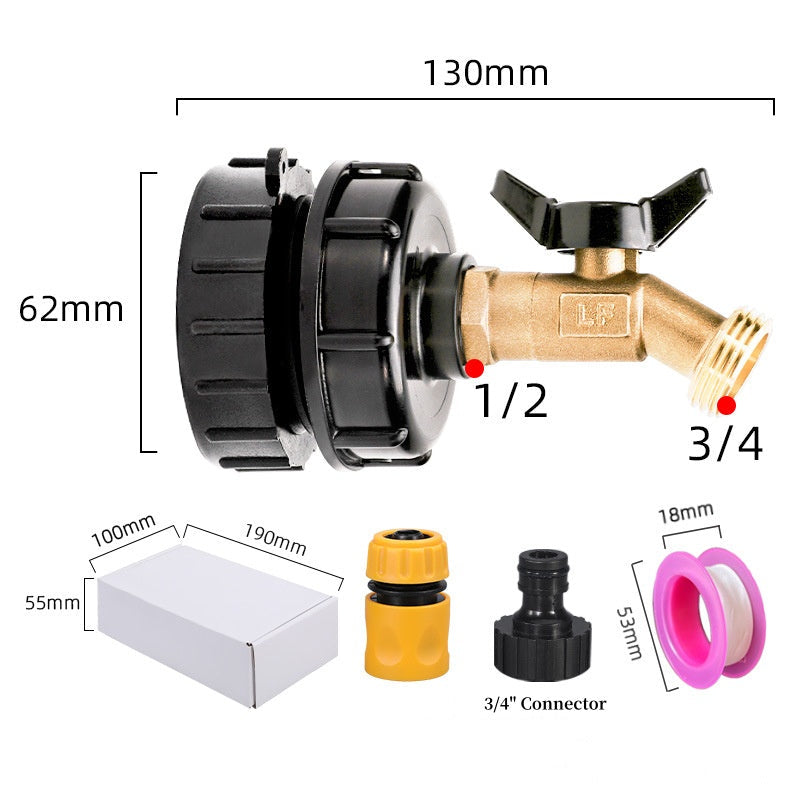 IBC Tote Tank Adapter with Brass Ball Valve