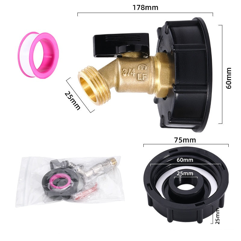 IBC Tote Tank Adapter with Brass Ball Valve