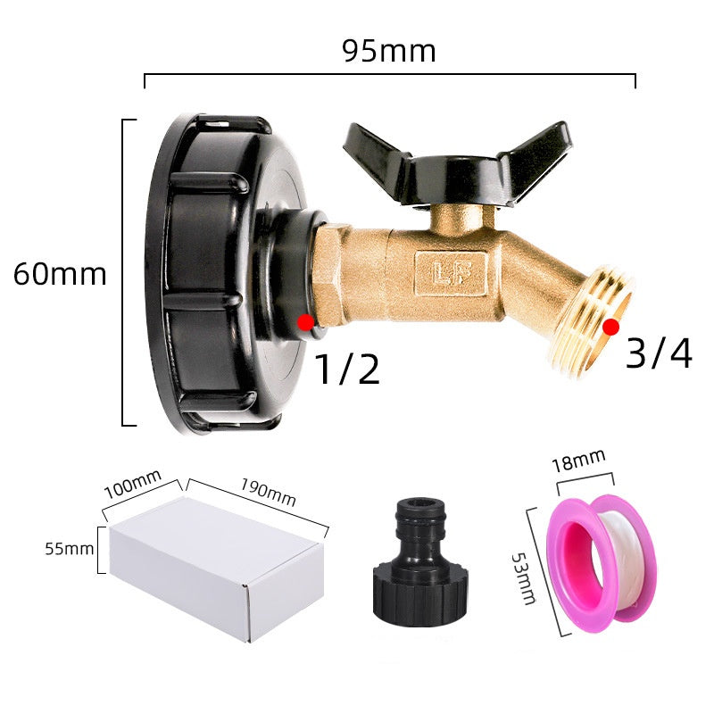 IBC Tote Tank Adapter with Brass Ball Valve