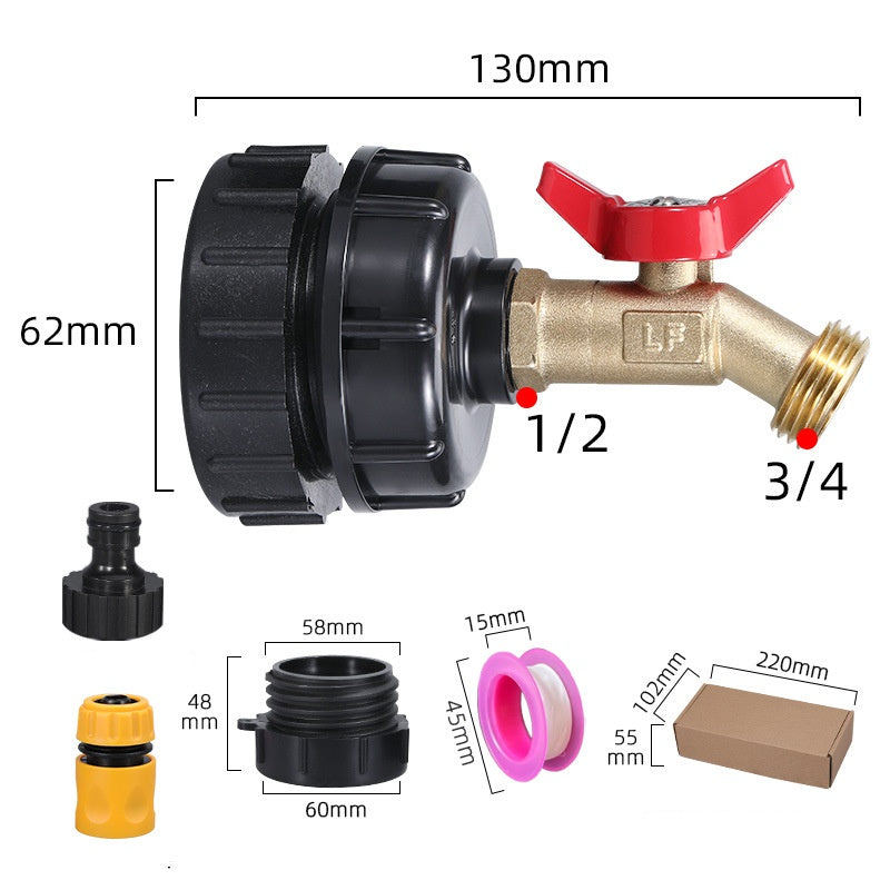IBC Tote Tank Adapter with Brass Ball Valve