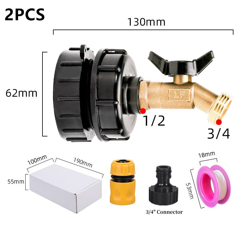 IBC Tote Tank Adapter with Brass Ball Valve