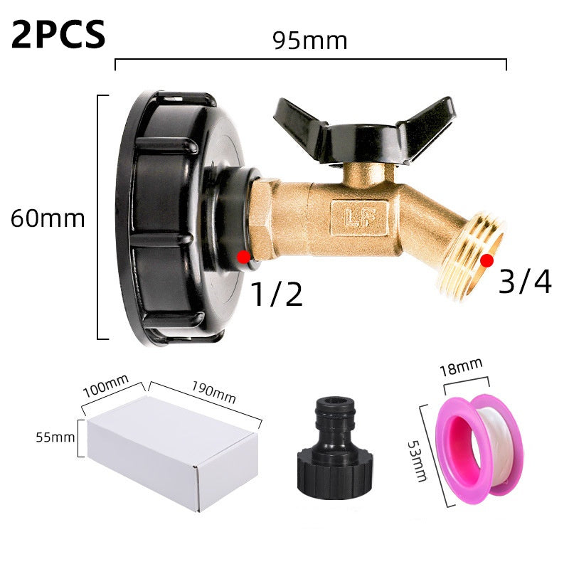 IBC Tote Tank Adapter with Brass Ball Valve