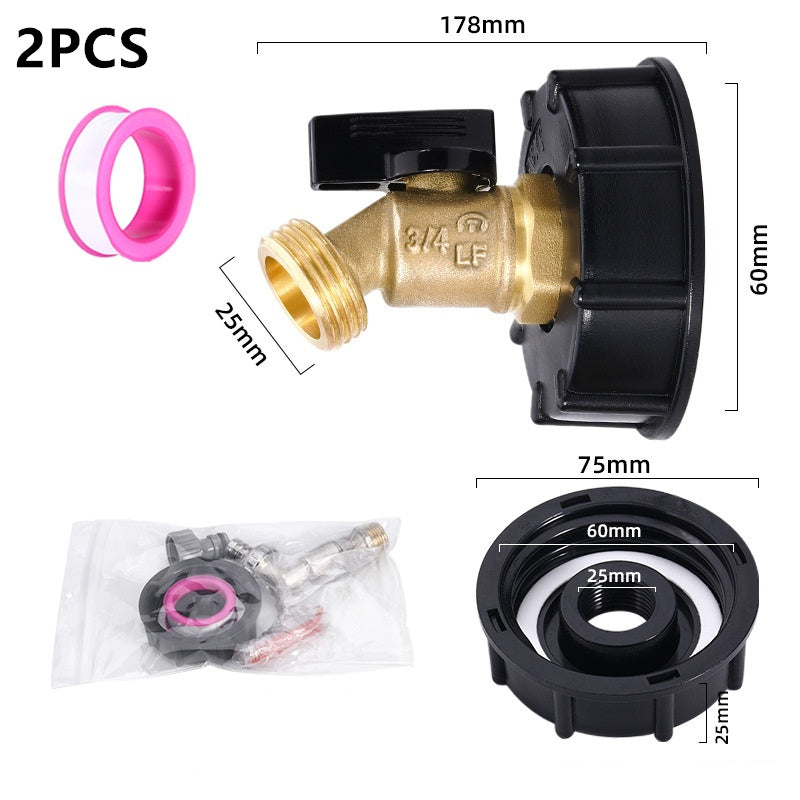 IBC Tote Tank Adapter with Brass Ball Valve