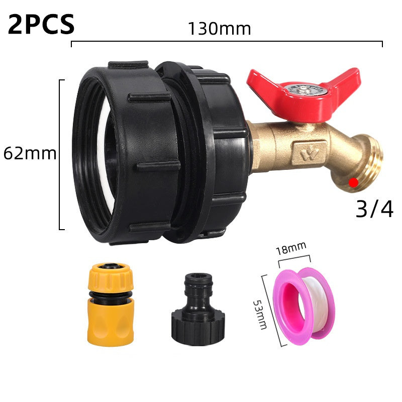 IBC Tote Tank Adapter with Brass Ball Valve
