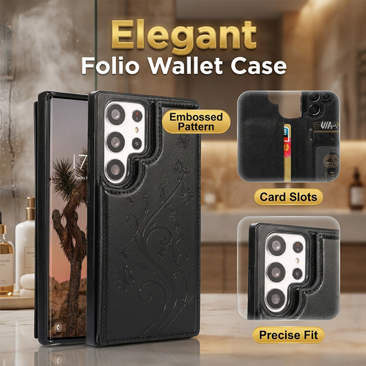 Folio Wallet Case with Card Holder and Stand