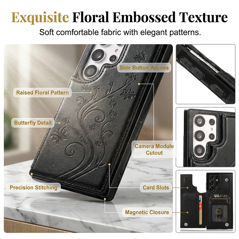 Folio Wallet Case with Card Holder and Stand