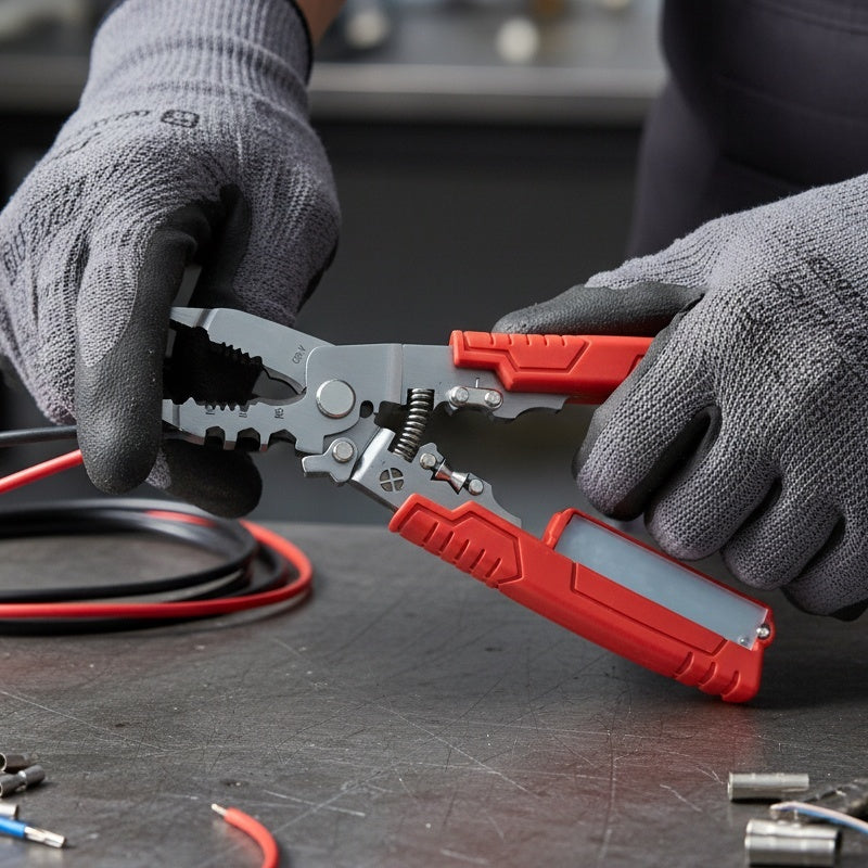 Wire Crimper Stripper with Voltage Detector
